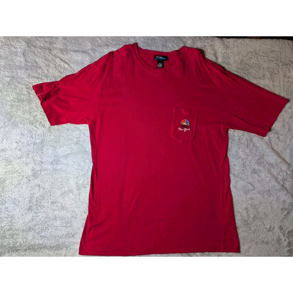 Vintage Red NBC Experience Store, New York Pocket T Shirt Mens XL